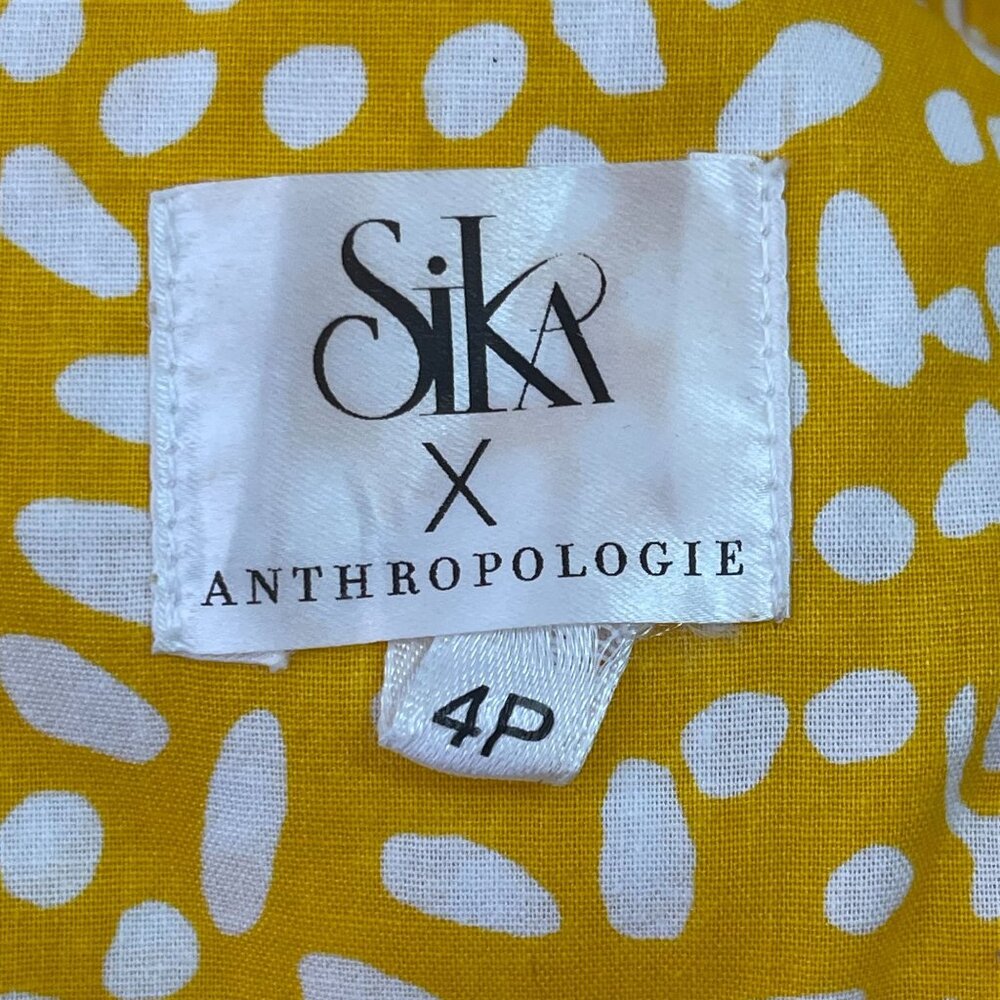 SIKA by Anthropologie Women's Yellow Marigold Ruffled Maxi Dress Size 4P - Picture 7 of 16